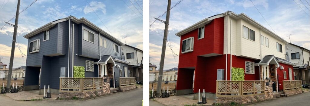 外壁塗装AIカラーシミュレーションでツートンカラーのイメージも作成可能